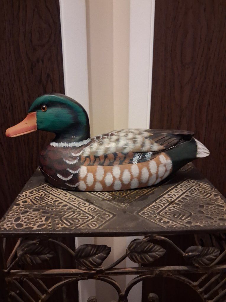 Hand Painted Wooden Mallard Duck Decoy