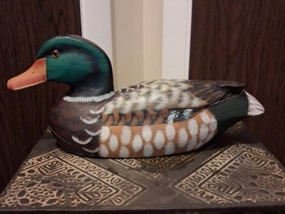 Hand Painted Wooden Mallard Duck Decoy