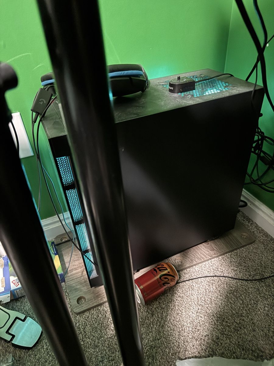 Custom Gaming Desktop PC with Dual Monitors and Webcam Setup