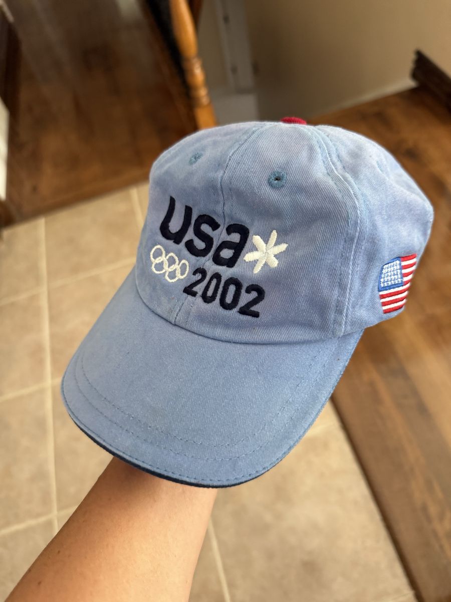 Vintage 2002 USA Olympics Official Baseball Hat Unisex One-Size Blue Adjustable