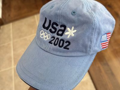 Vintage 2002 USA Olympics Official Baseball Hat Unisex One-Size Blue Adjustable
