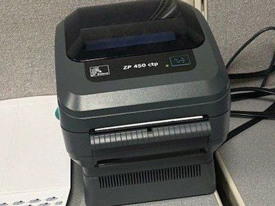 Zebra ZP 450 ctp Thermal Label Printer with 9 Rolls of Labels, Used