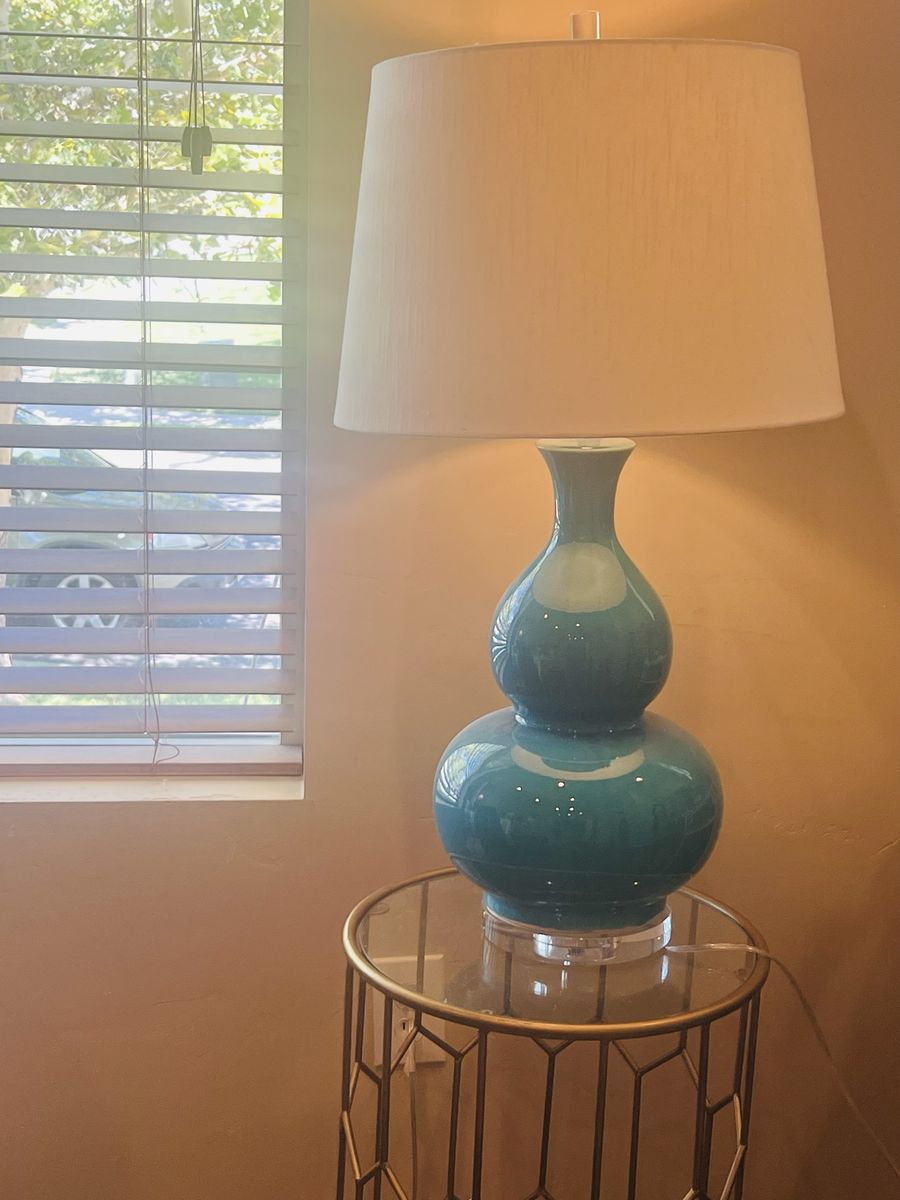 Z Gallerie Turquoise Ceramic Table Lamp