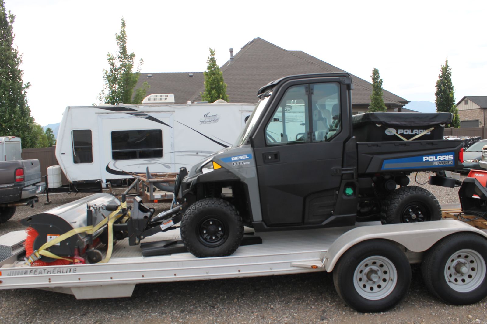 Polaris Brutus HD PTO Diesel Utility Vehicle UTV with Cab and Attachments