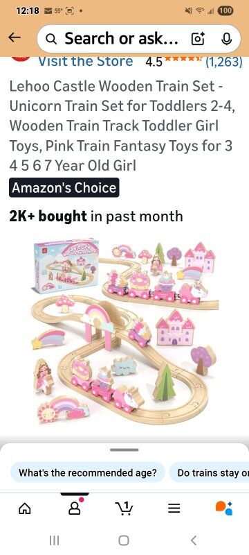 New in Box! Unicorn Wooden Train Track Set