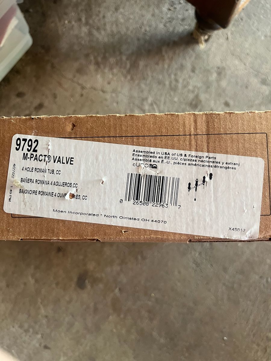 MOEN M-PACT 9792 4-Hole Roman Tub Valve