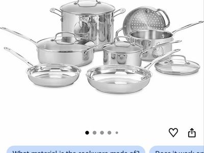 Cuisinart Chef's Classic 77-11G 11-Piece Stainless Steel Cookware Set with Lids & Steamer