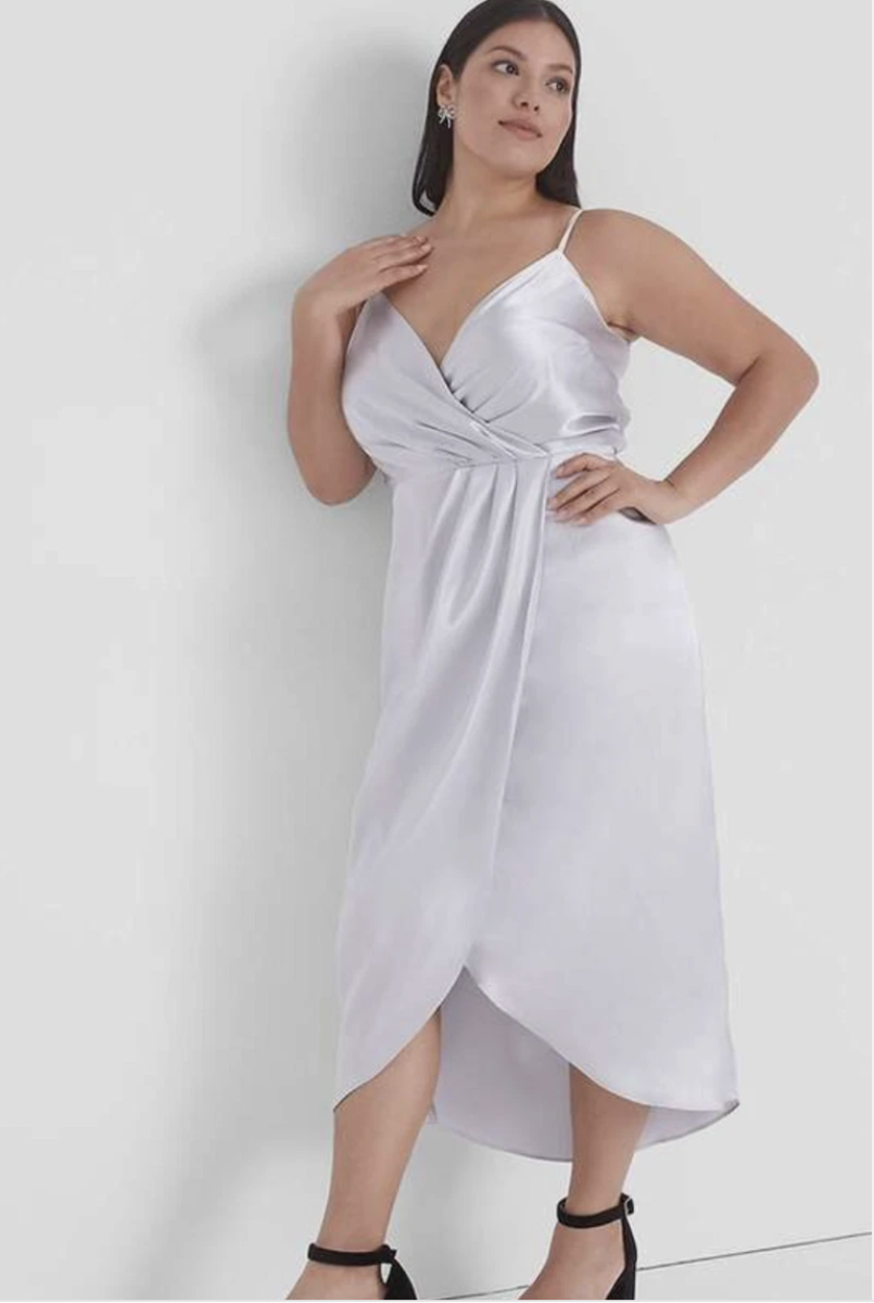 Sleeveless Sweetheart-Neck Satin Midi Dress-NWT 16