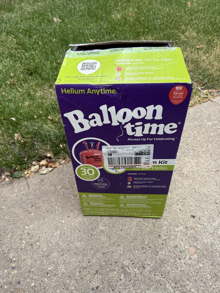 Balloon Time Helium Tank Kit (30 Balloons) - Ready To Use Party Essential