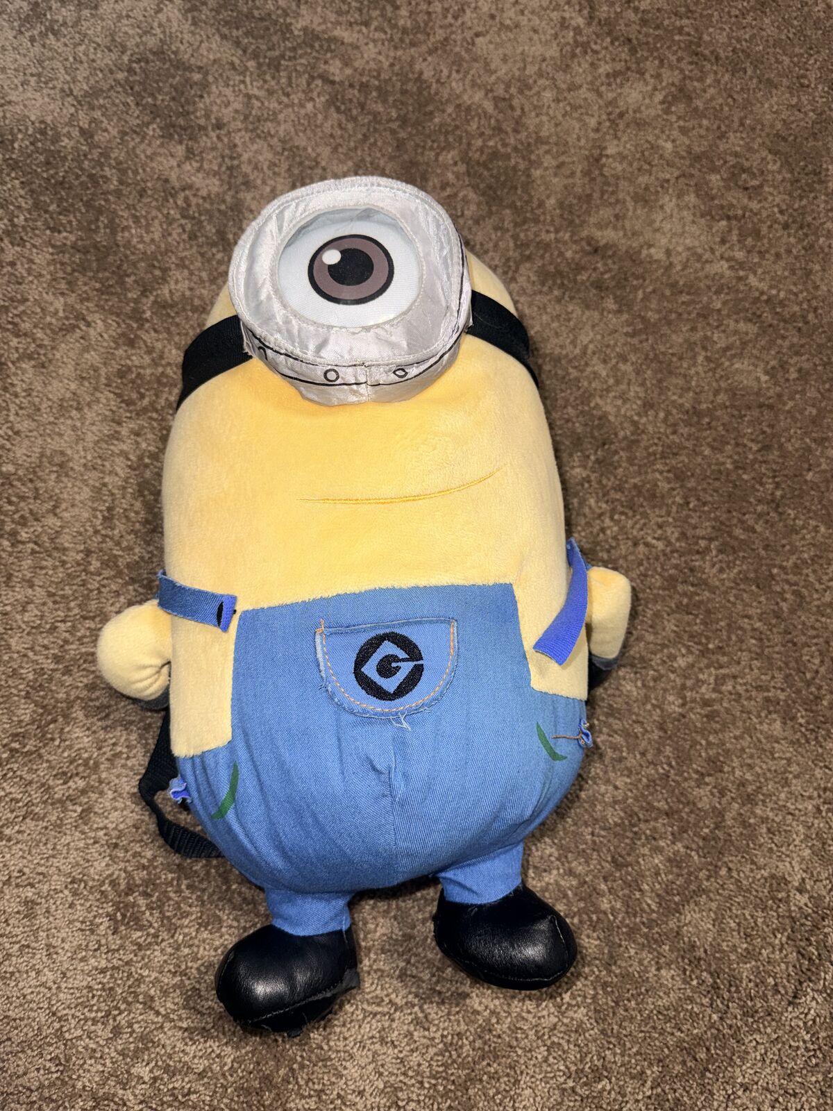 Despicable Me 2 Minions Plush Backpack 17” 1 Small Zip Pocket Adjustable Straps