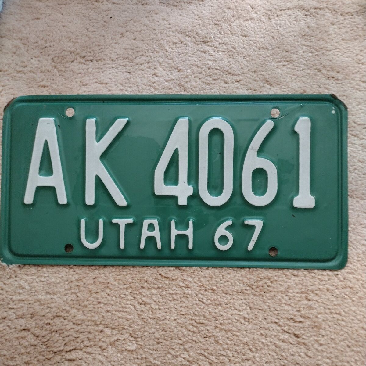Utah License Plate 1967