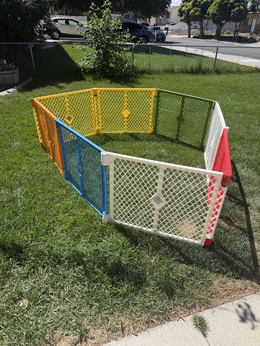 Multi-Color Plastic Baby Playpen and Safety Gate