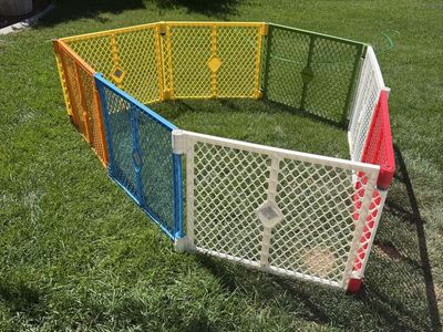 Multi-Color Plastic Baby Playpen and Safety Gate