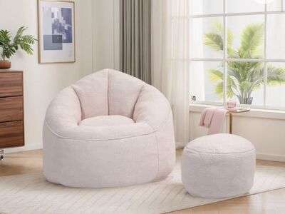 Soft Bean Bag Chair with Footstool