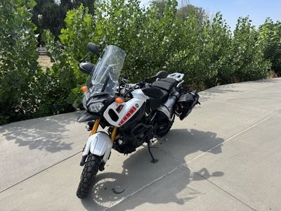 Yamaha Super Tenere Adventure Motorcycle - White with Side Luggage