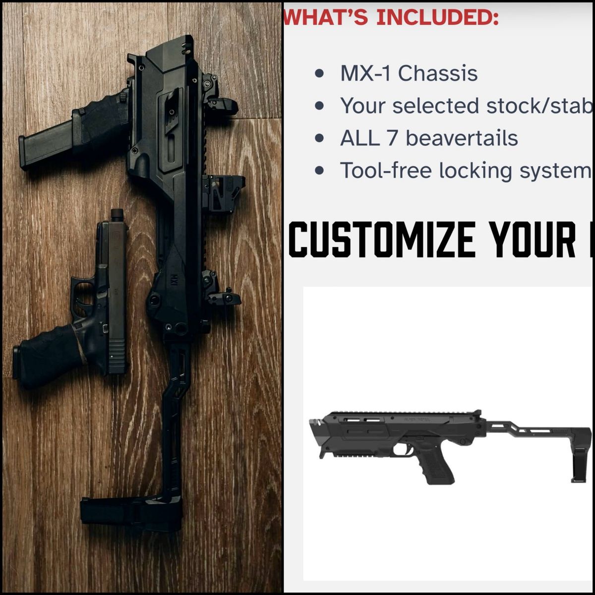 Glock PDW Conversion Chassis Mx-1 Meta Tactical