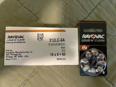RAYOVAC loud n' clear 312LC-*A hearing aid batteries