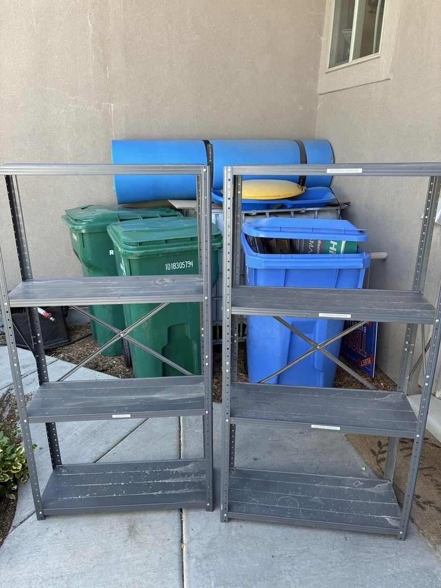 Metal shelves