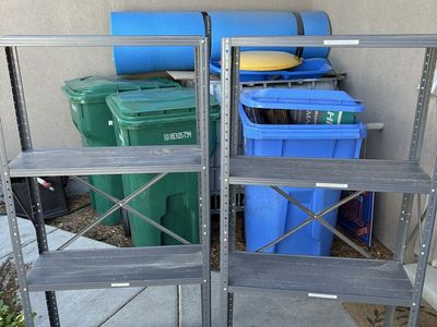 Metal shelves