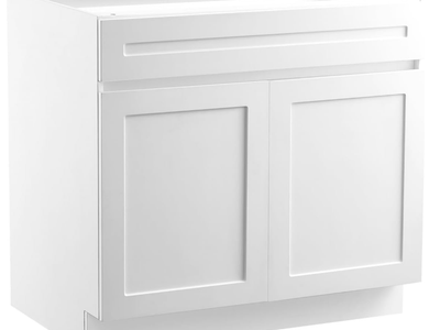 White Shaker Base Cabinet with Drawer, 30-Inch Unassembled Drawer Base Cabinet, 30" W x 24" D x 34.5" H Ready to Assemble