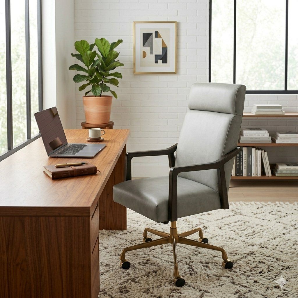 Sunpan Collin Leather Office Chair