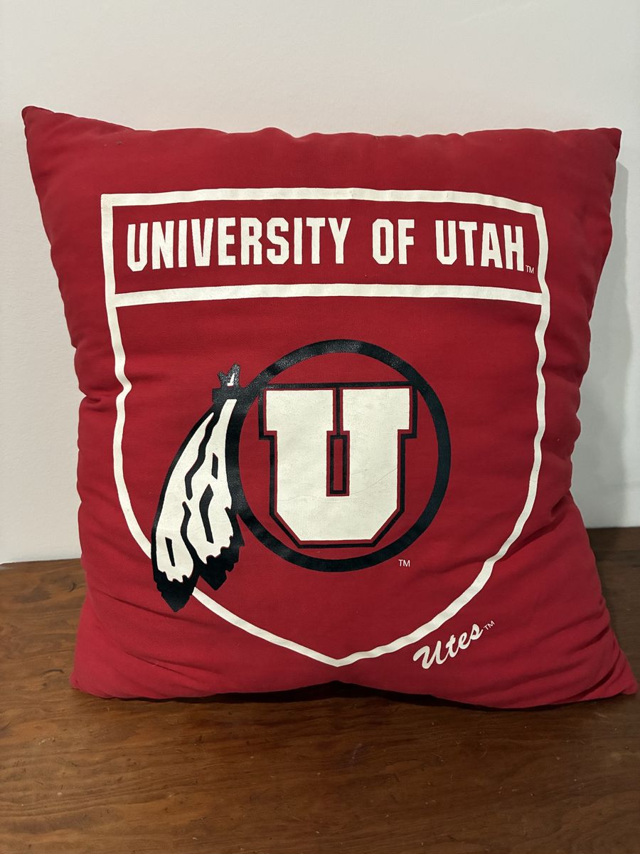 University of Utah Utes Red Decorative Throw Pillow NCAA College Merch