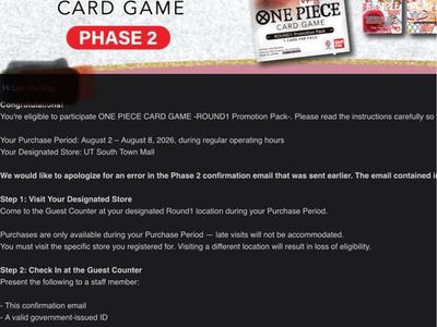 One Piece Card Game Round1 Promotion Pack Phase 2 - UT South Town Mall - Aug 2-8, 2026