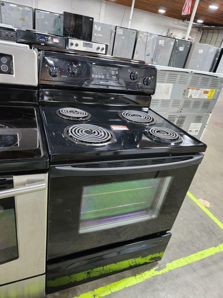 Whirlpool Electric Range Oven Black - 30" Coil Top Stove