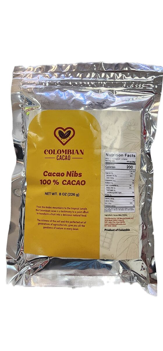 100% Natural Cacao Nibs – Colombian Single-Origin – 8 oz Bag
