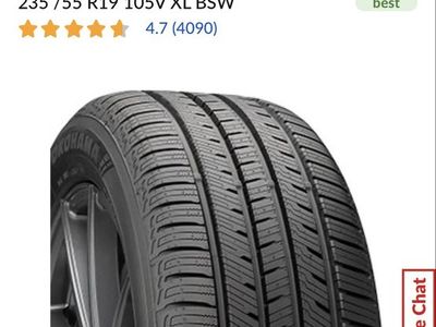 (4) Yokohama YK-CTX 235/55R19 105V XL BSW Tire - Excellent Tread (Free rims)