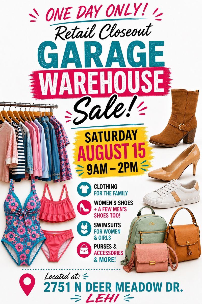 Retail Closeout Garage Warehouse Sale - Clothing, Shoes, Purses