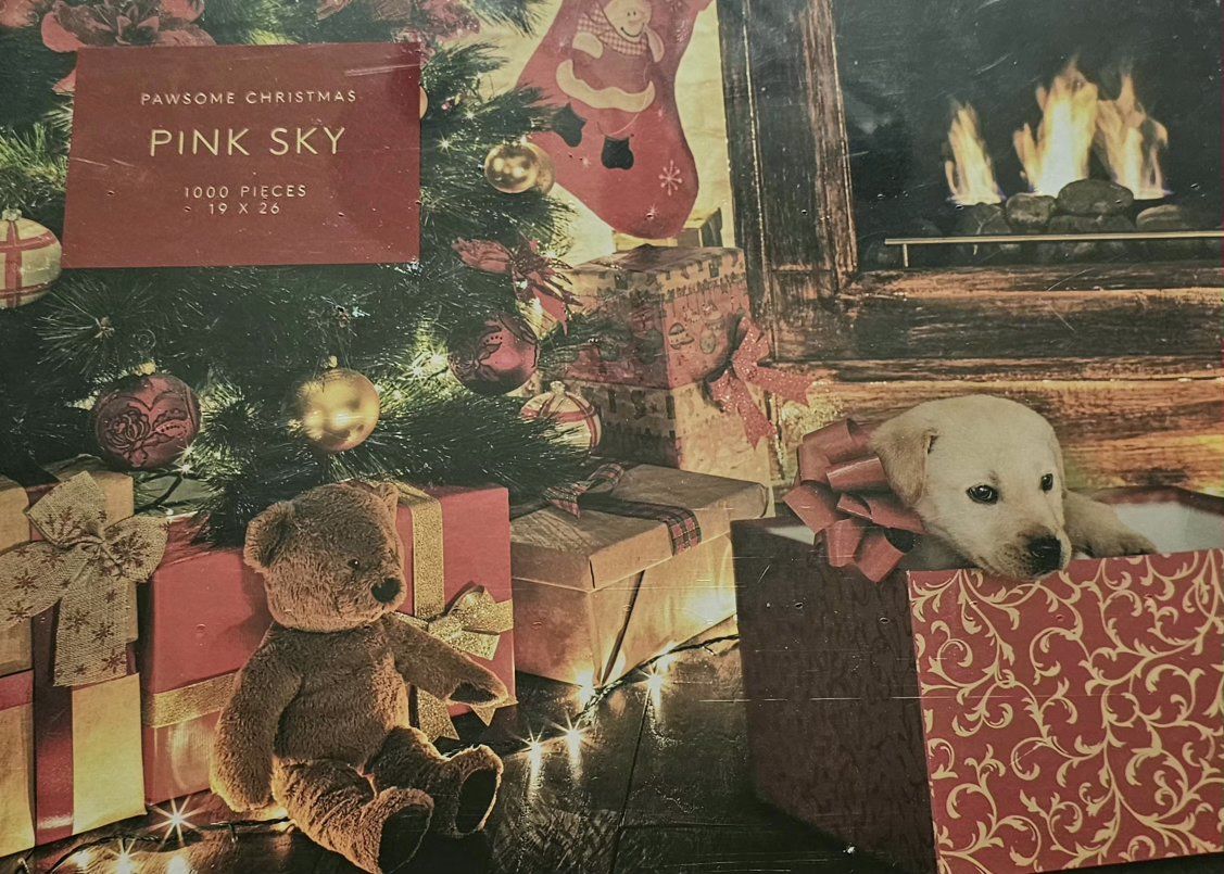 Pink Sky Pawsome Christmas 1000-Piece Jigsaw Puzzle (19" x 26")