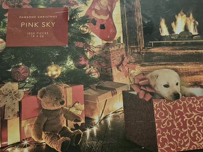 Pink Sky Pawsome Christmas 1000-Piece Jigsaw Puzzle (19" x 26")