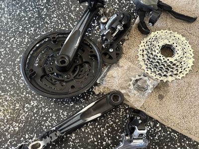 Shimano Bike Drivetrain Components - Crankset, Derailleurs, Shifter(rear only), Cassette(8cog), Pedals