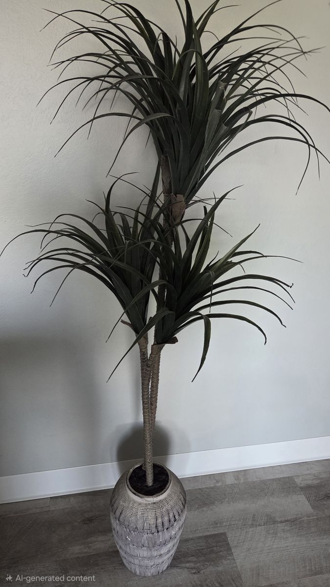 Artificial Potted Yucca Palm Tree Decorative Floor Plant