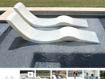 Aqua Outdoors In-Pool Chaise Lounge Set - White (2 Pack) with risers!