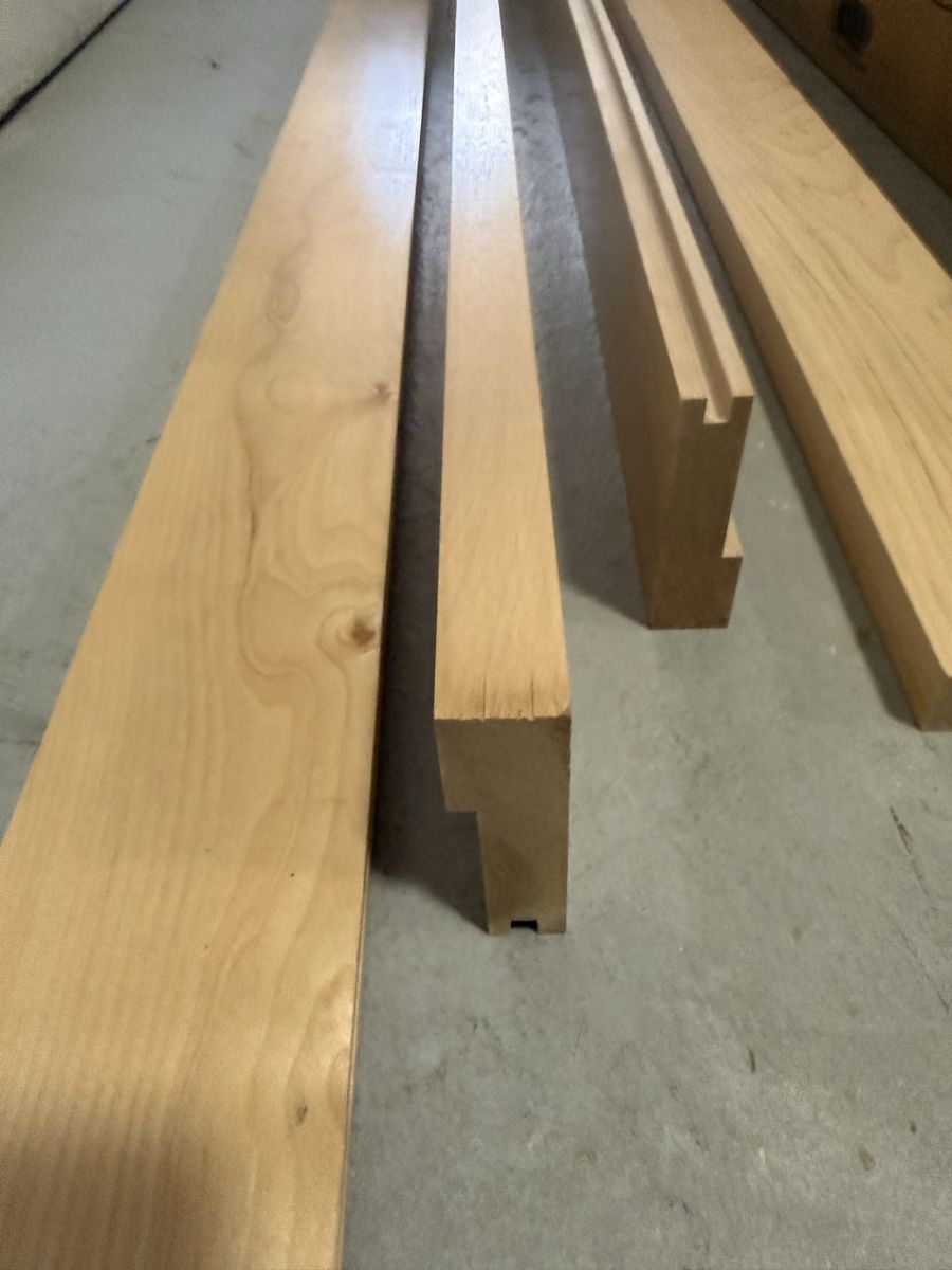 Hardwood Birch Landing Treads & Return   - Natural Finish