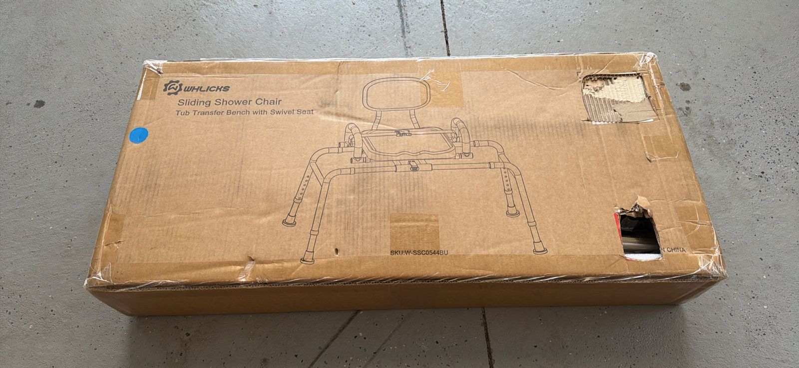 WHLICKS Sliding Shower Chair Tub Transfer Bench with Swivel Seat - New, Max Cap. 440 LBS