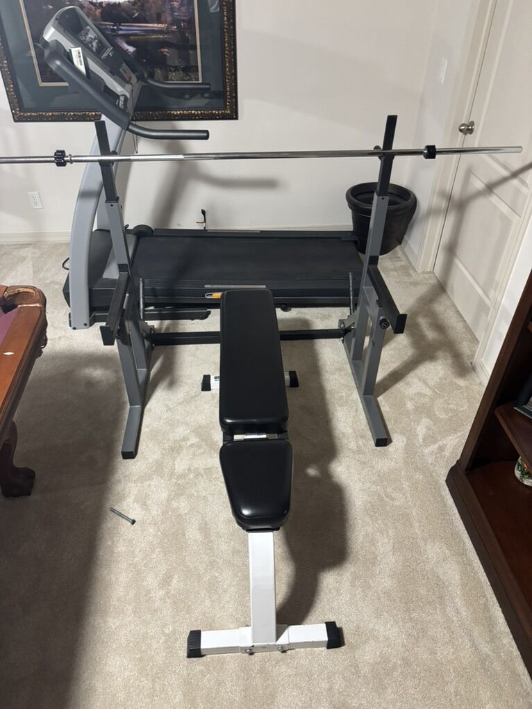 workout equipment/bench set