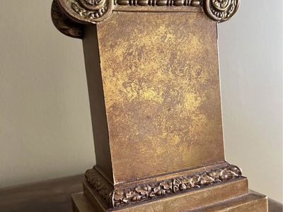 16” Vintage Gold Pedestal Table Lamp Base