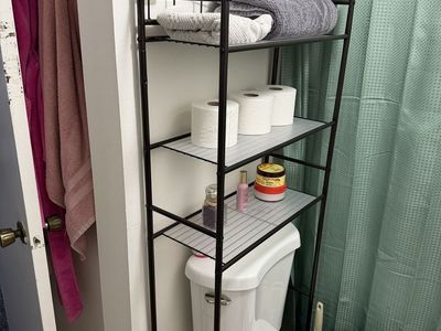 Mainstays Black Over-the-Toilet Space Saver with 3 Shelves