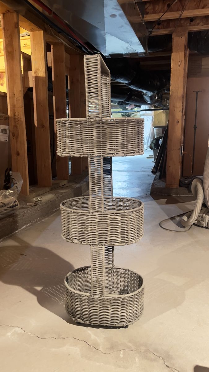 Wicker 3-Tier Storage Basket  Organizer bathroom