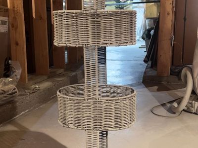 Wicker 3-Tier Storage Basket Organizer bathroom