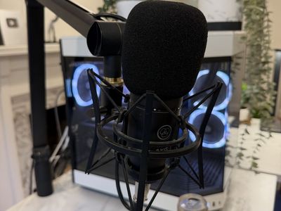 AKG P220 Condenser Microphone with Shock Mount and Pop Filter - Excellent Condition - Blue Yeti Boom Arm
