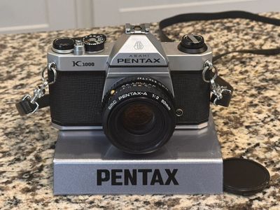 Pentax K-1000 35mm film SLR with 50mm f2 Lens