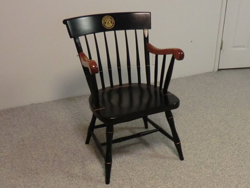 U of U Alumni Chair - Black with Cherry Stain Arm Chair, Captain's Chair, Armchair