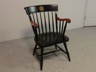 U of U Alumni Chair - Black with Cherry Stain Arm Chair, Captain's Chair, Armchair