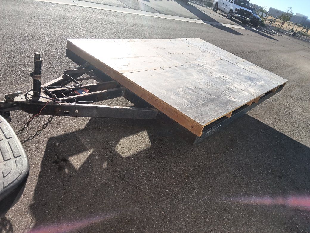 Used Utility Trailer - Flatbed, Single Axle, Ready for Hauling