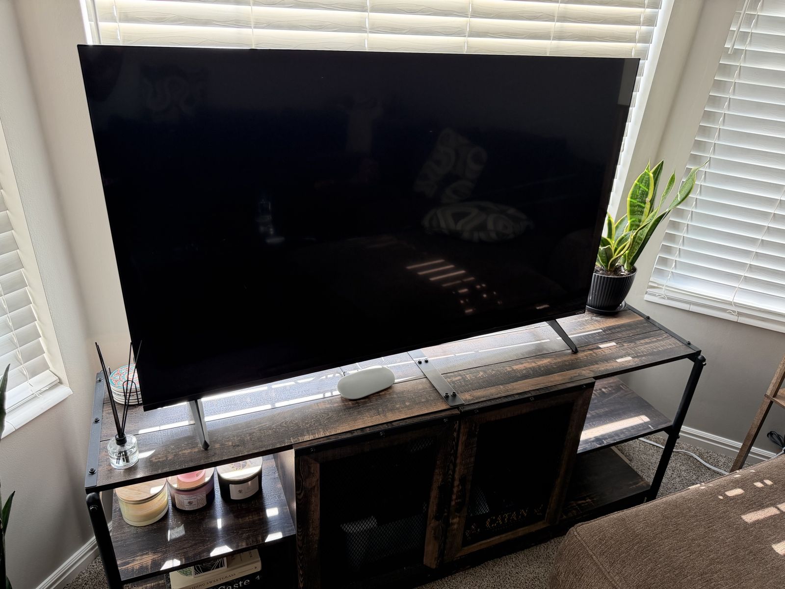 Vizio Smart Flat Screen Television with Stand Feet and TV stand