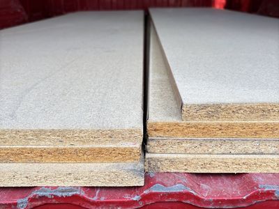 Shelving/Particle board. 3/4 inch thick, 2x8 feet.